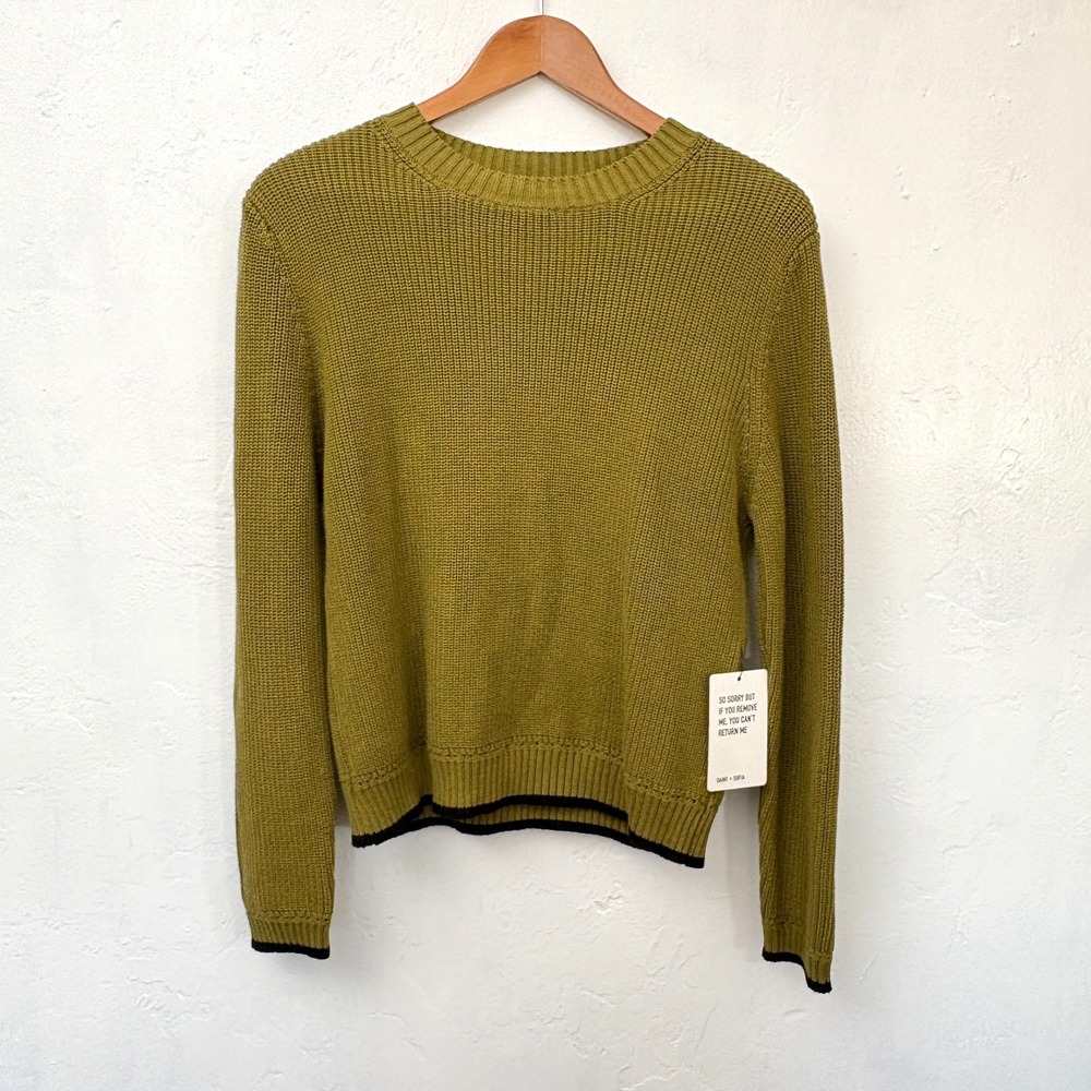 Saint + Sophia Remy Crop Jumper Sweater Women Size Small Green Pullover New